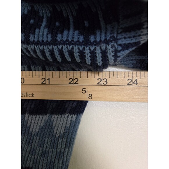 VTG Sears Cardigan Sweater Mens M Knit Buttons Geometric Blue Grandpa Fair Isle - Picture 7 of 7